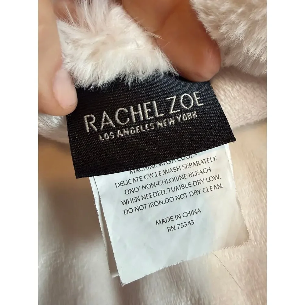 Rachel Zoe Pink Skull Faux Fur Throw Blanket 50x70 Halloween Gothic Plush